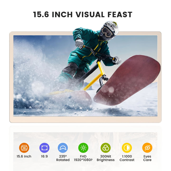 Laptop Screen Display Extender, 14.1Inch 1080P FHD Portable Monitor With Built-in Stand And Dual Speakers Fits 13''-16.1'' Laptops, Plug And Play, Compatible With Windows, Mac, Chrome