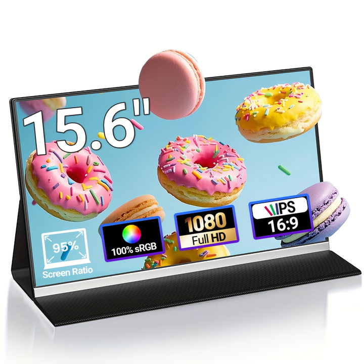 Laptop Screen Display Extender, 14.1Inch 1080P FHD Portable Monitor With Built-in Stand And Dual Speakers Fits 13''-16.1'' Laptops, Plug And Play, Compatible With Windows, Mac, Chrome