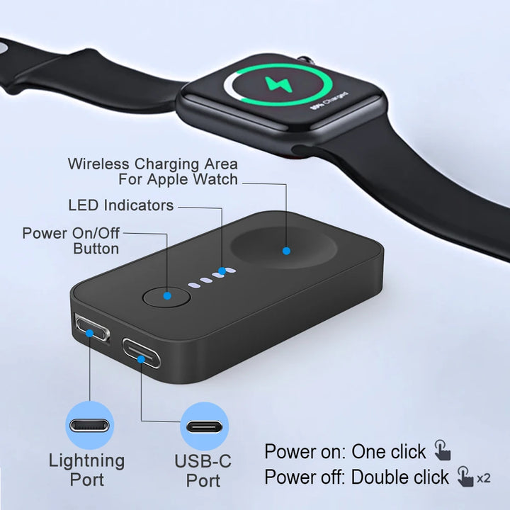 Adapter Portable Charging For iWatch All Serise Fast Magnetic Watch Wireless Charger Power Bank For Apple Watch Ultra 2 10 9 8 7