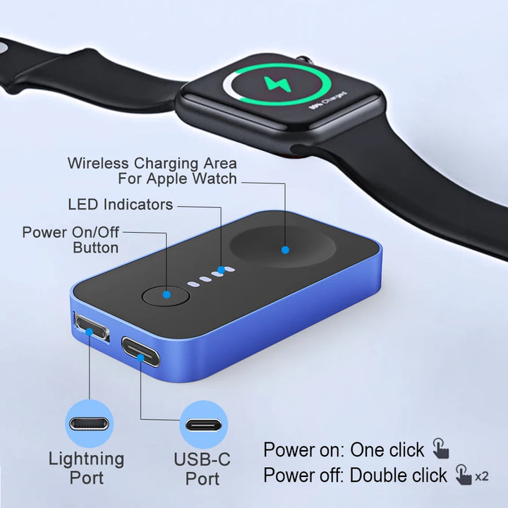 Adapter Portable Charging For iWatch All Serise Fast Magnetic Watch Wireless Charger Power Bank For Apple Watch Ultra 2 10 9 8 7