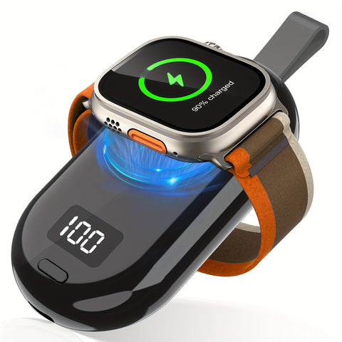 [3000mAh Wireless iWatch Charger] AORATY Portable 3000mAh Wireless Charger Compatible For iWatch Series 10/9/8/7/6/5/4/3/2/SE/UItra 2/Ultra, Compact Magnetic IWatch Charger Keychain Style Travel Essential
