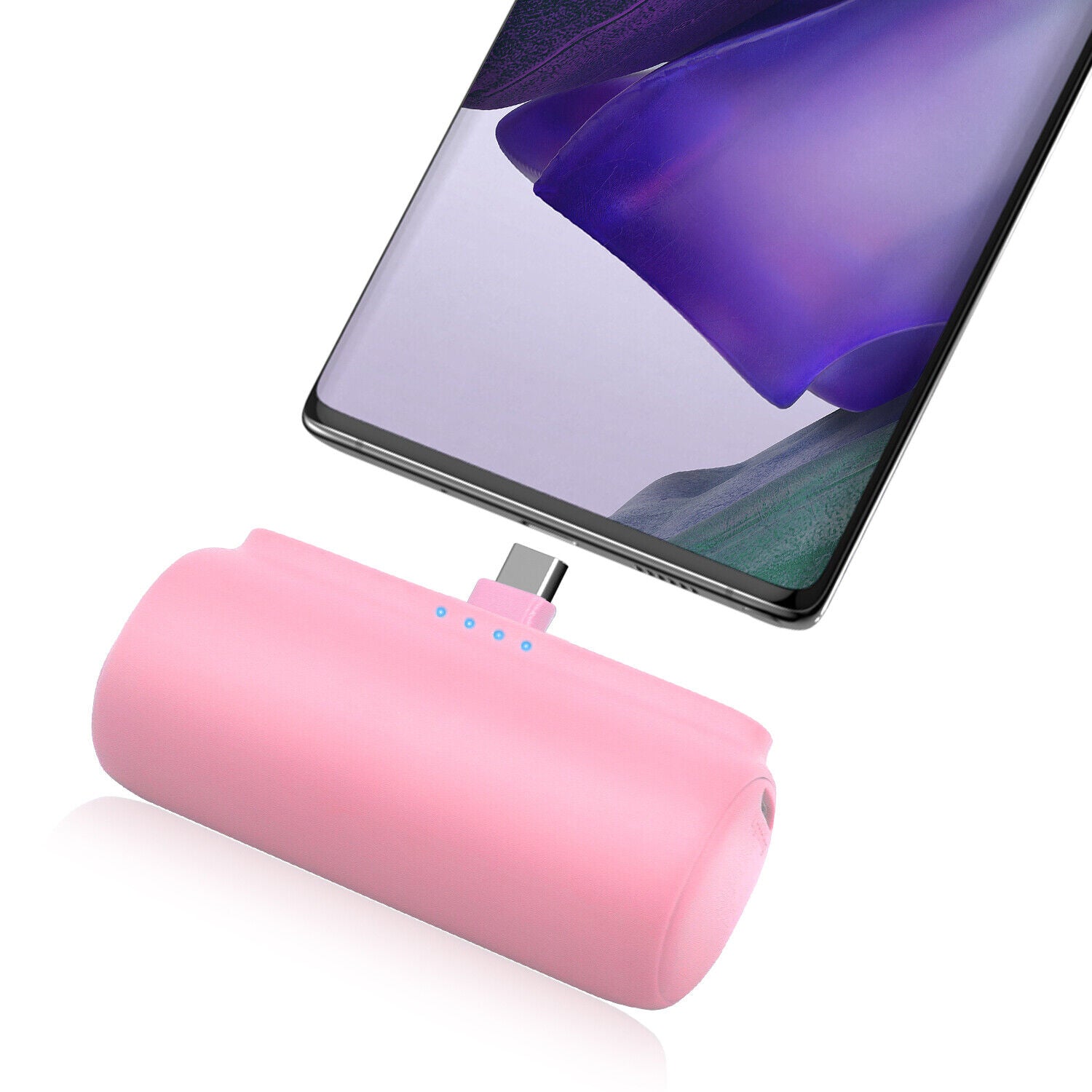 pink portable charger iphone