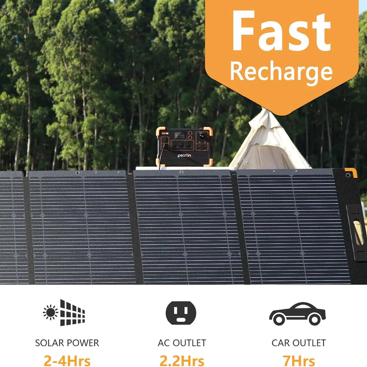 pecron E600LFP Portable Power Station 614Wh Solar Generator with 3X1200W AC Outlets LiFePO4 Battery Backup for Outdoor Camping